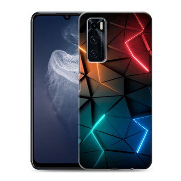 Силиконовый чехол на Vivo V20 SE с принтом Абстракция неон