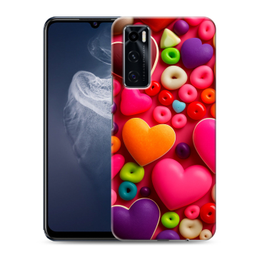 Силиконовый чехол на Vivo V20 SE с принтом Сердечки Силиконовый чехол на Vivo V20 SE с принтом Сердечки