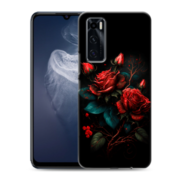 Силиконовый чехол на Vivo V20 SE с принтом Розы красные Силиконовый чехол на Vivo V20 SE с принтом Розы красные