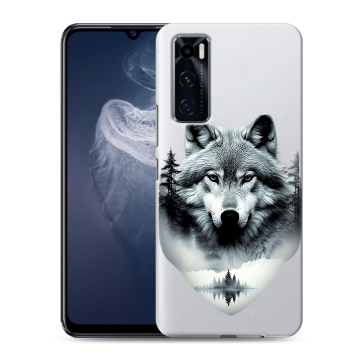 Силиконовый чехол на Vivo V20 SE с принтом Волк в лесу Силиконовый чехол на Vivo V20 SE с принтом Волк в лесу