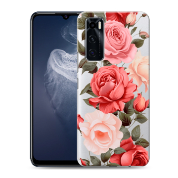 Силиконовый чехол на Vivo V20 SE с принтом Розы Силиконовый чехол на Vivo V20 SE с принтом Розы