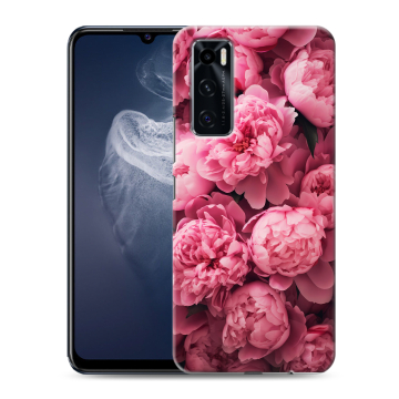 Силиконовый чехол на Vivo V20 SE с принтом цветы пионы Силиконовый чехол на Vivo V20 SE с принтом цветы пионы