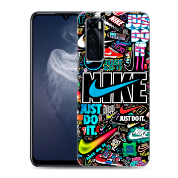 Силиконовый чехол на Vivo V20 SE с принтом найк nike черный