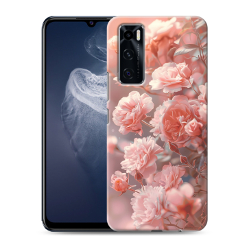 Силиконовый чехол на Vivo V20 SE с принтом Розовые розы Силиконовый чехол на Vivo V20 SE с принтом Розовые розы