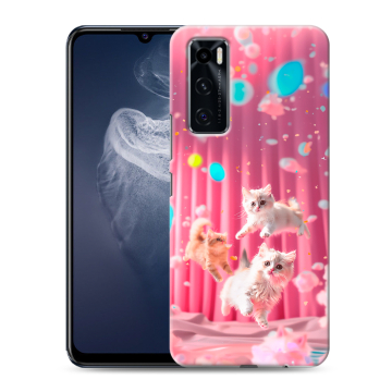 Силиконовый чехол на Vivo V20 SE с принтом милые котики