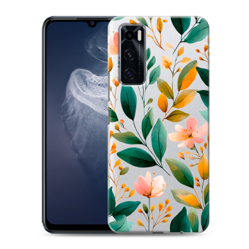 Силиконовый чехол на Vivo V20 SE с принтом Цветы паттерн
