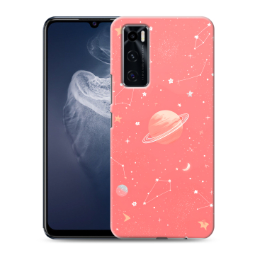 Силиконовый чехол на Vivo V20 SE с принтом Розовый космос