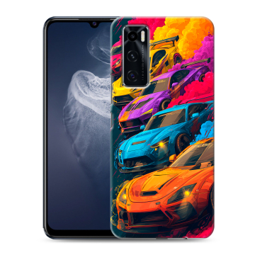 Силиконовый чехол на Vivo V20 SE с принтом Тачки
