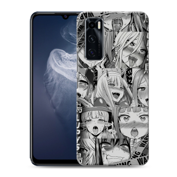 Силиконовый чехол на Vivo V20 SE с принтом Ahegao Ахегао Аниме
