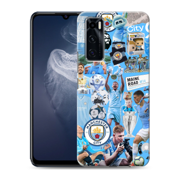 Силиконовый чехол на Vivo V20 SE с принтом Man City Манчестер Сити