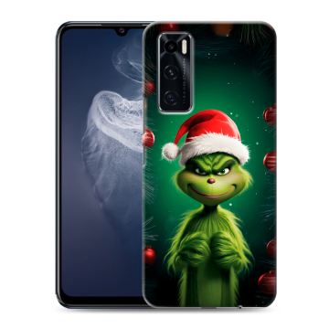 Силиконовый чехол на Vivo V20 SE с принтом Гринч Новый год Рождество