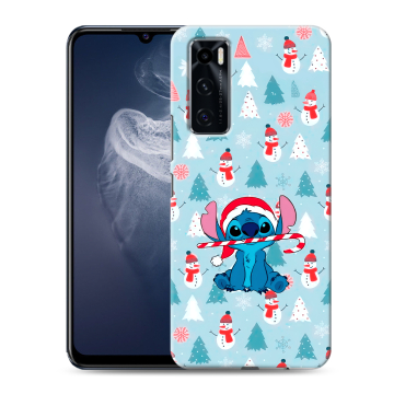 Силиконовый чехол на Vivo V20 SE с принтом Стич Новый год Силиконовый чехол на Vivo V20 SE с принтом Стич Новый год
