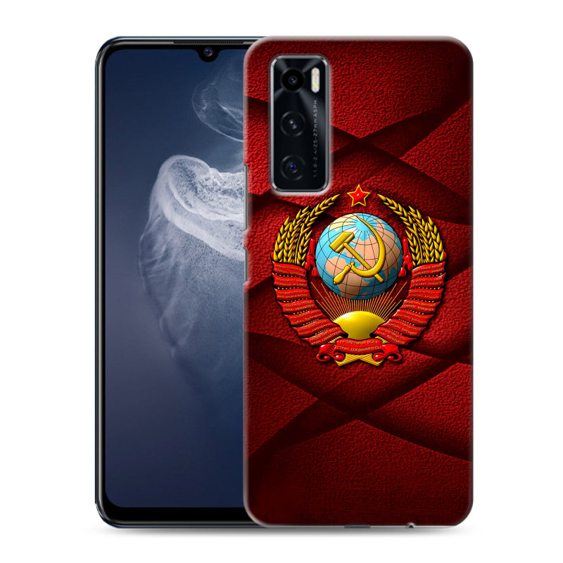 Силиконовый противоударный чехол на Vivo V20 SE с принтом Герб СССР Силиконовый противоударный чехол на Vivo V20 SE с принтом Герб СССР