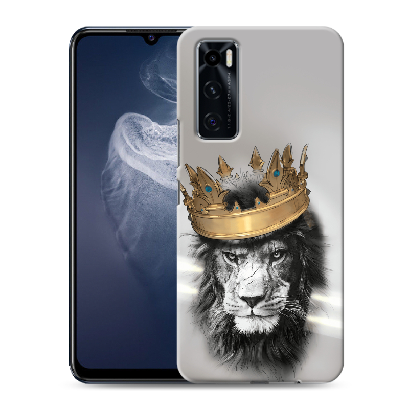 Силиконовый чехол на Vivo V20 SE с принтом Лев с короной Силиконовый чехол на Vivo V20 SE с принтом Лев с короной