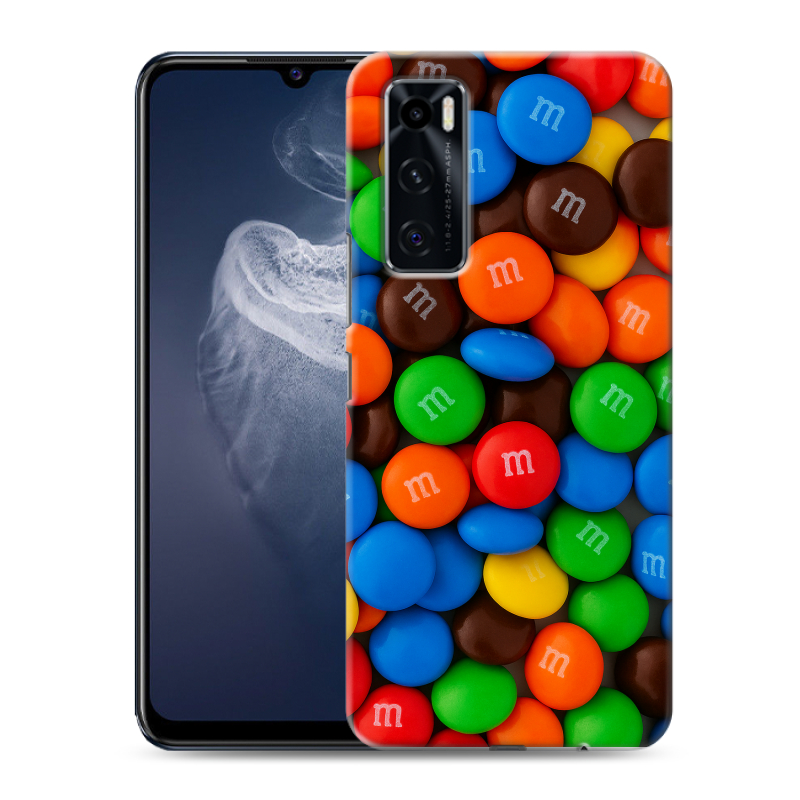Силиконовый противоударный чехол на Vivo V20 SE с принтом Конфеты Силиконовый противоударный чехол на Vivo V20 SE с принтом Конфеты