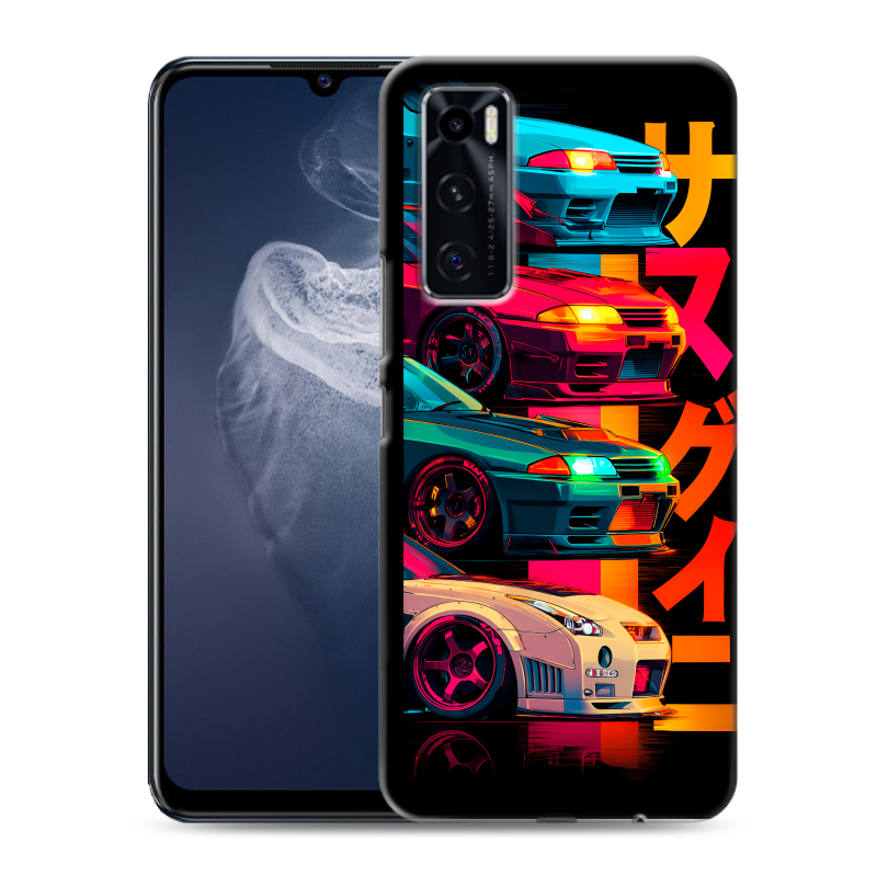 Силиконовый чехол на Vivo V20 SE с принтом Гоночные машины Силиконовый чехол на Vivo V20 SE с принтом Гоночные машины