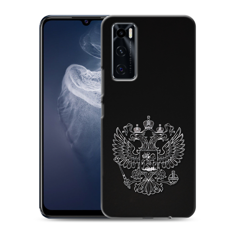 Силиконовый противоударный чехол на Vivo V20 SE с принтом Герб России Силиконовый противоударный чехол на Vivo V20 SE с принтом Герб России