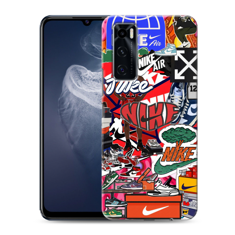 Силиконовый чехол на Vivo V20 SE с принтом Найк Nike яркий Силиконовый чехол на Vivo V20 SE с принтом Найк Nike яркий