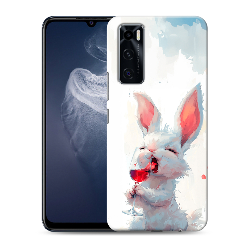 Силиконовый чехол на Vivo V20 SE с принтом кролик зайчик Силиконовый чехол на Vivo V20 SE с принтом кролик зайчик