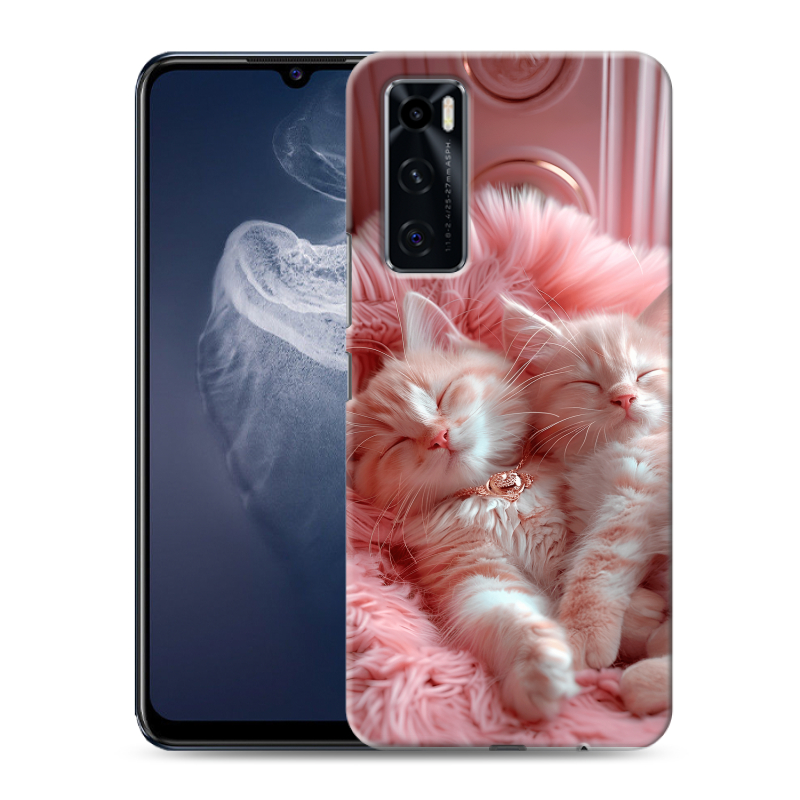 Силиконовый чехол на Vivo V20 SE с принтом котята котики Силиконовый чехол на Vivo V20 SE с принтом котята котики