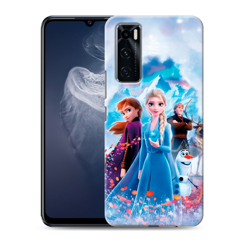 Силиконовый противоударный чехол на Vivo V20 SE с принтом Холодное сердце Frozen Силиконовый противоударный чехол на Vivo V20 SE с принтом Холодное сердце Frozen