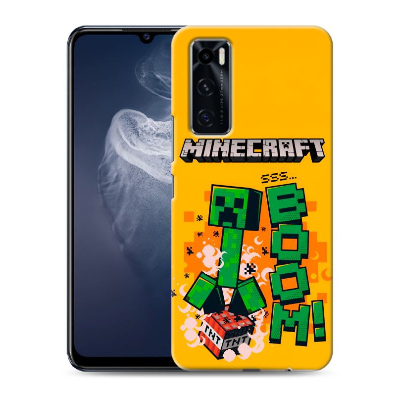 Силиконовый чехол на Vivo V20 SE с принтом Майнкрафт Minecraft Силиконовый чехол на Vivo V20 SE с принтом Майнкрафт Minecraft