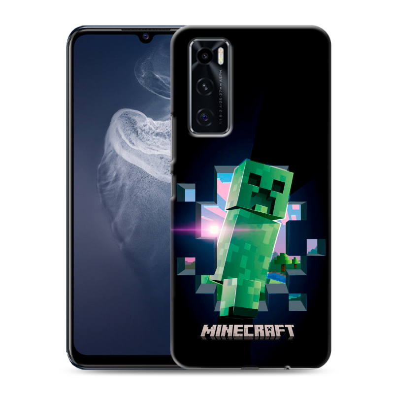 Силиконовый противоударный чехол на Vivo V20 SE с принтом Майнкрафт Minecraft Силиконовый противоударный чехол на Vivo V20 SE с принтом Майнкрафт Minecraft