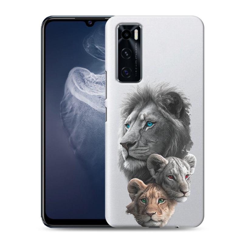 Силиконовый чехол на Vivo V20 SE с принтом Львы Силиконовый чехол на Vivo V20 SE с принтом Львы