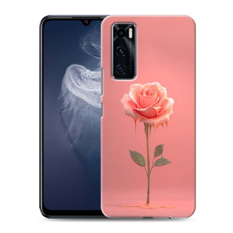 Силиконовый противоударный чехол на Vivo V20 SE с принтом Розовая роза Силиконовый противоударный чехол на Vivo V20 SE с принтом Розовая роза