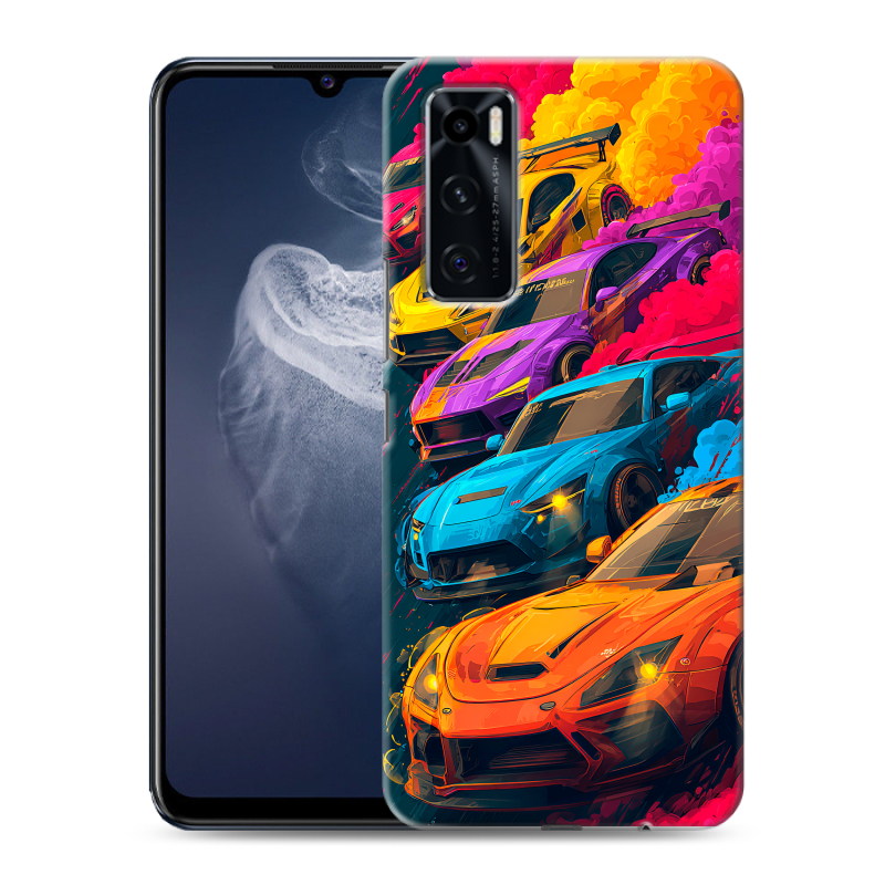 Силиконовый противоударный чехол на Vivo V20 SE с принтом Тачки Силиконовый противоударный чехол на Vivo V20 SE с принтом Тачки