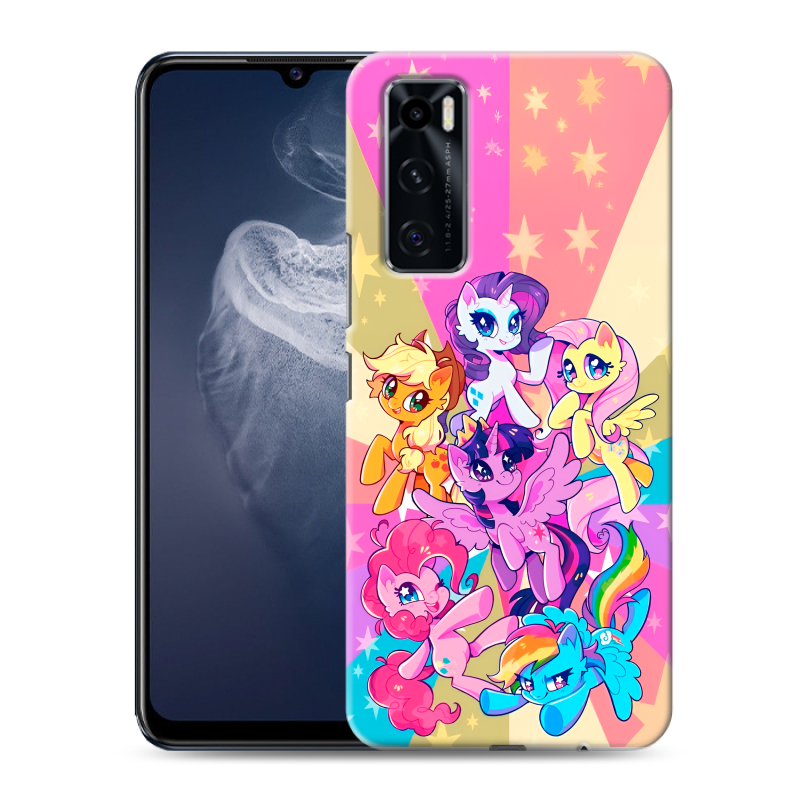 Силиконовый противоударный чехол на Vivo V20 SE с принтом My little pony Дружба чудо Силиконовый противоударный чехол на Vivo V20 SE с принтом My little pony Дружба чудо