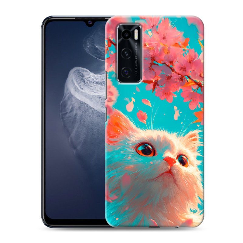 Силиконовый противоударный чехол на Vivo V20 SE с принтом Красивый кот Силиконовый противоударный чехол на Vivo V20 SE с принтом Красивый кот