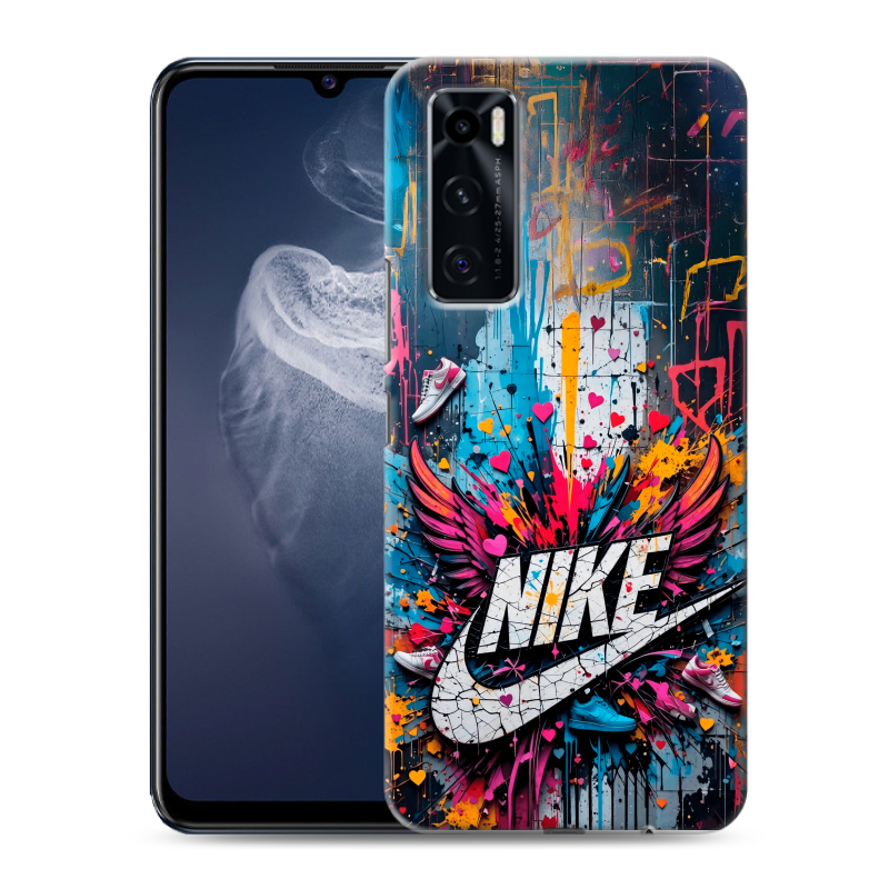 Силиконовый противоударный чехол на Vivo V20 SE с принтом Nike Найк Силиконовый противоударный чехол на Vivo V20 SE с принтом Nike Найк