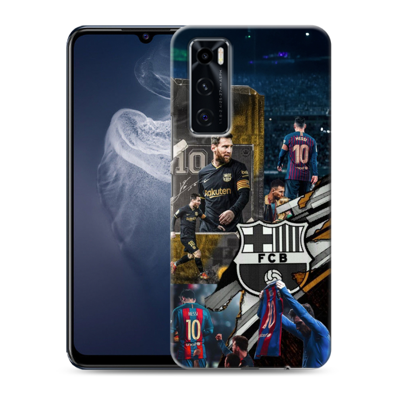 Силиконовый чехол на Vivo V20 SE с принтом Messi Barcelona Силиконовый чехол на Vivo V20 SE с принтом Messi Barcelona