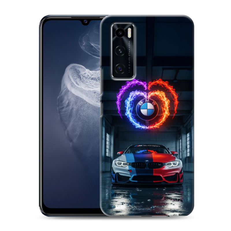 Силиконовый чехол на Vivo V20 SE с принтом BMW БМВ Силиконовый чехол на Vivo V20 SE с принтом BMW БМВ