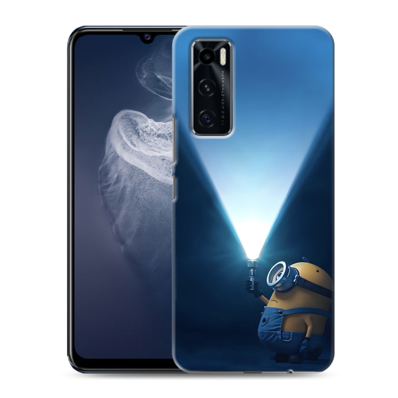 Силиконовый противоударный чехол на Vivo V20 SE с принтом Миньоны Силиконовый противоударный чехол на Vivo V20 SE с принтом Миньоны
