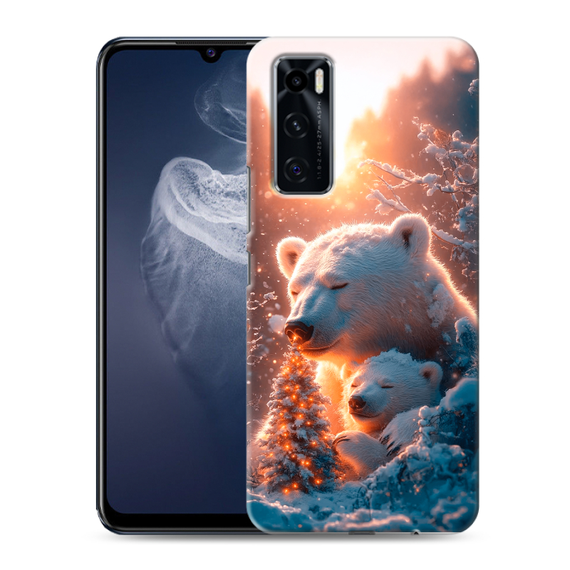Силиконовый противоударный чехол на Vivo V20 SE с принтом Новый год Силиконовый противоударный чехол на Vivo V20 SE с принтом Новый год