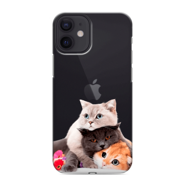 Силиконовый чехол на Iphone 12 Mini с принтом Кошки