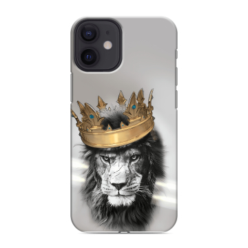 Силиконовый чехол на Iphone 12 Mini с принтом Лев с короной