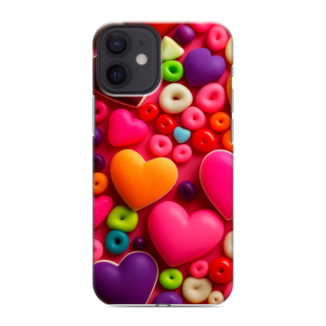 Силиконовый чехол на Iphone 12 Mini с принтом Сердечки
