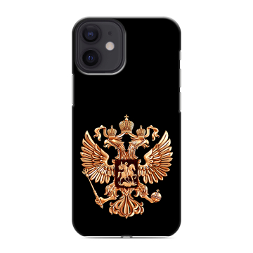 Силиконовый чехол на Iphone 12 Mini с принтом Герб России золотой