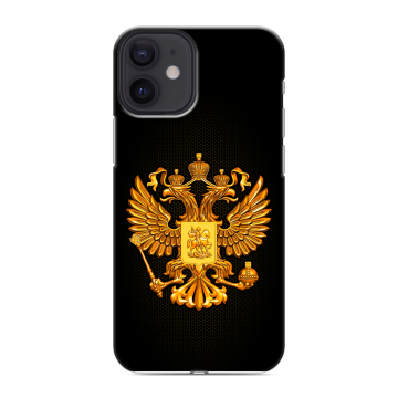 Силиконовый чехол на Iphone 12 Mini с принтом Герб России желтый Силиконовый чехол на Iphone 12 Mini с принтом Герб России желтый