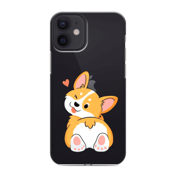 Силиконовый чехол на Iphone 12 Mini с принтом Корги Силиконовый чехол на Iphone 12 Mini с принтом Корги
