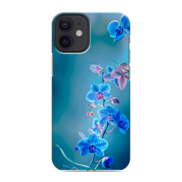 Силиконовый чехол на Iphone 12 Mini с принтом Голубые цветы