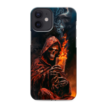 Силиконовый чехол на Iphone 12 Mini с принтом Скелет и карты Силиконовый чехол на Iphone 12 Mini с принтом Скелет и карты