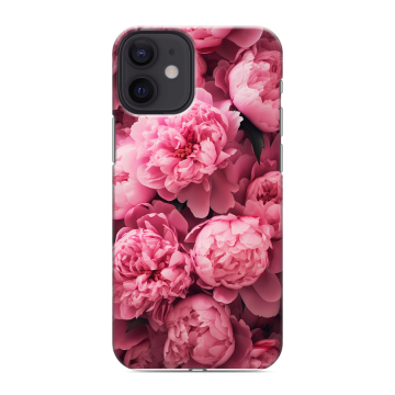 Силиконовый чехол на Iphone 12 Mini с принтом цветы пионы Силиконовый чехол на Iphone 12 Mini с принтом цветы пионы