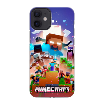 Силиконовый чехол на Iphone 12 Mini с принтом Майнкрафт Minecraft