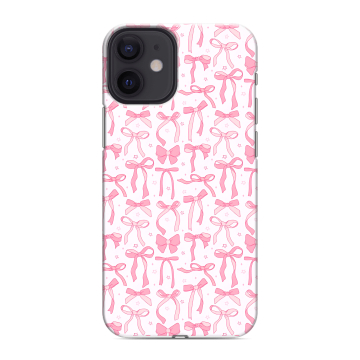 Силиконовый чехол на Iphone 12 Mini с принтом Розовые бантики Силиконовый чехол на Iphone 12 Mini с принтом Розовые бантики