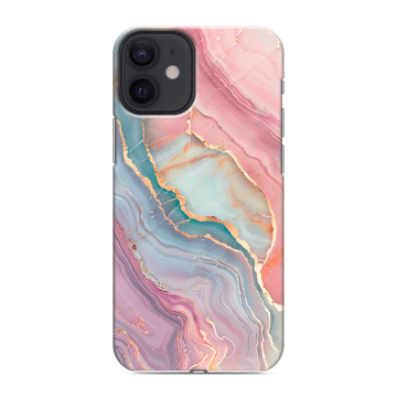 Силиконовый чехол на Iphone 12 Mini с принтом розовый мрамор