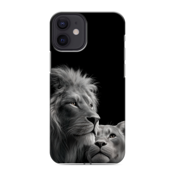 Силиконовый чехол на Iphone 12 Mini с принтом Лев кошки Силиконовый чехол на Iphone 12 Mini с принтом Лев кошки